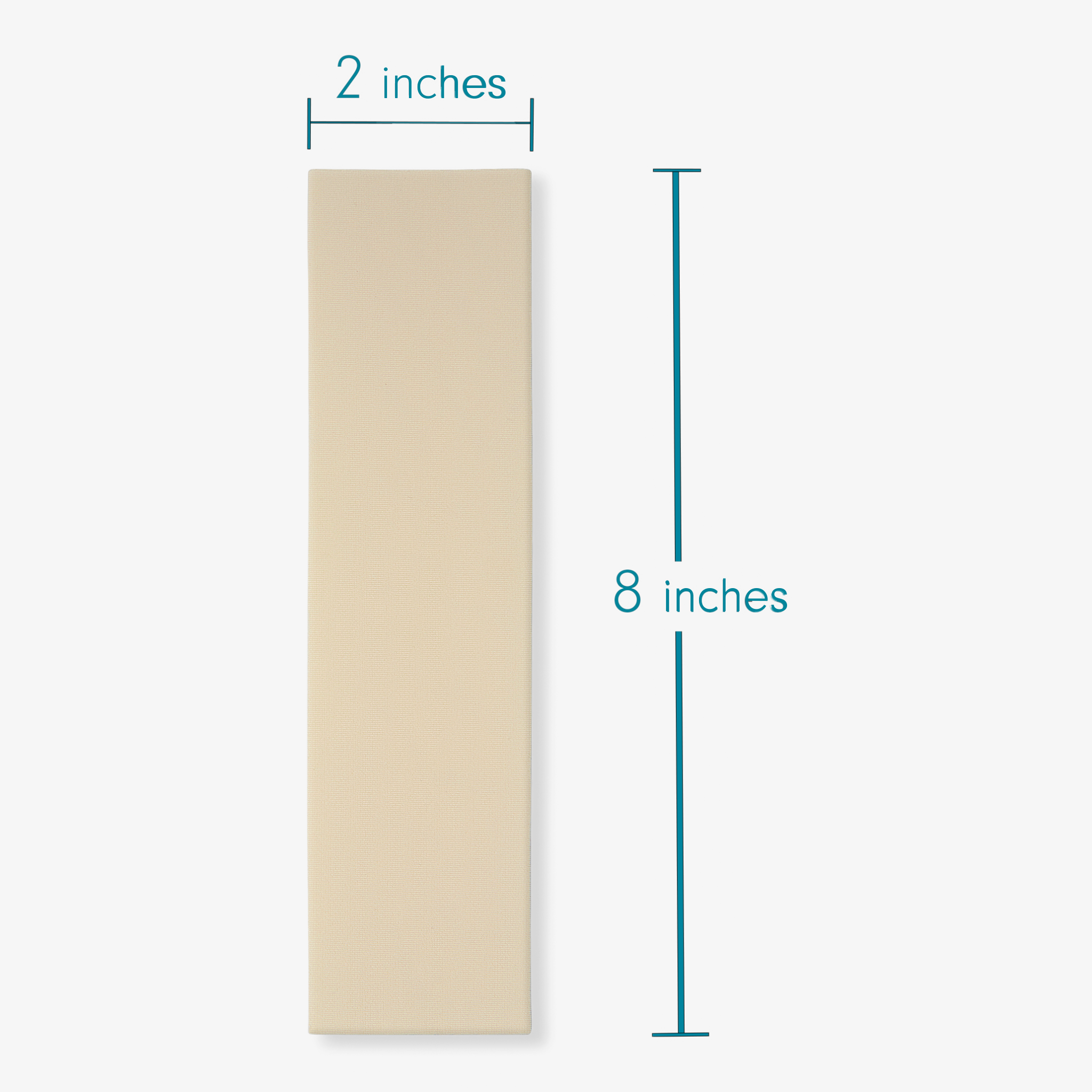 Advanced Medical-Grade 2" X 8" Strip showing dimension | beige
