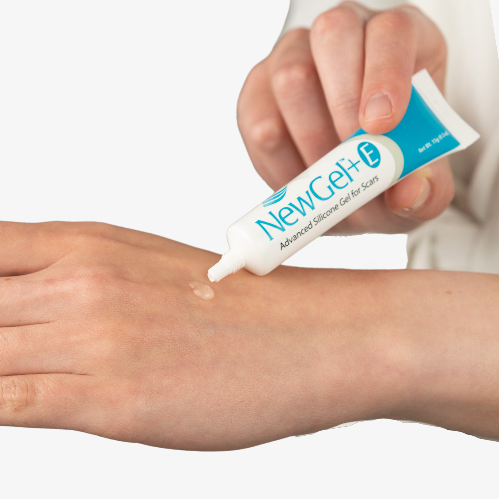 Silicone Gel being applied to white women's hand
