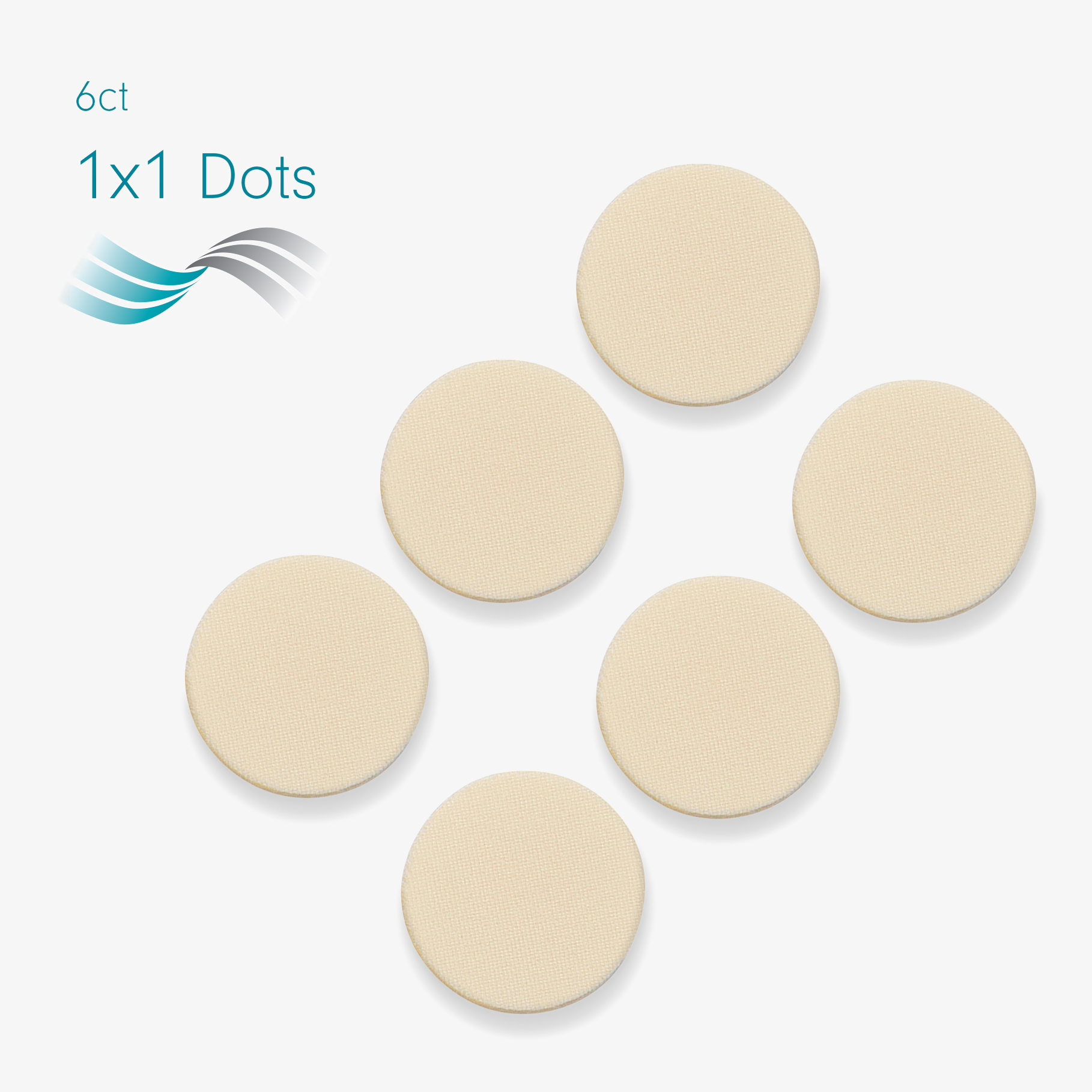 Advanced Medical-Grade Silicone Gel Dots showing 6 count | beige