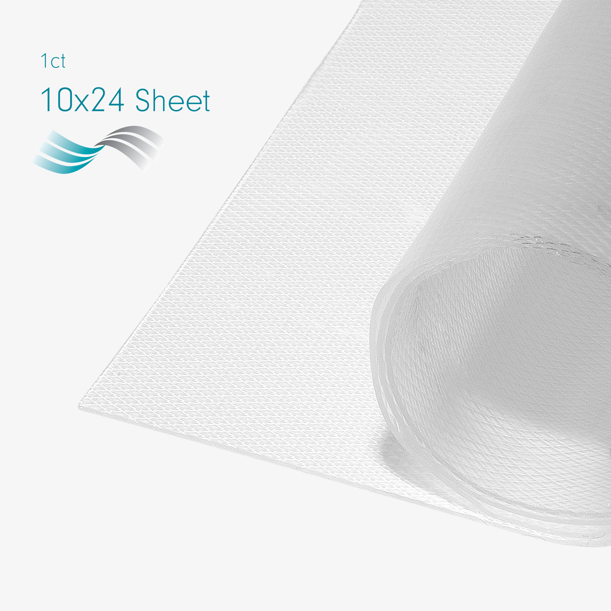 Advanced Medical-Grade Extra-Large 10" X 24" Silicone Sheet showing count of product | clear