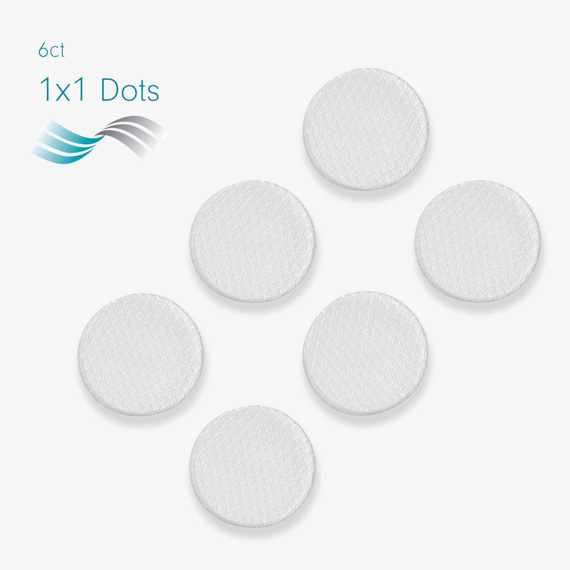 Advanced Medical-Grade Silicone Gel Dots showing 6 count | clear