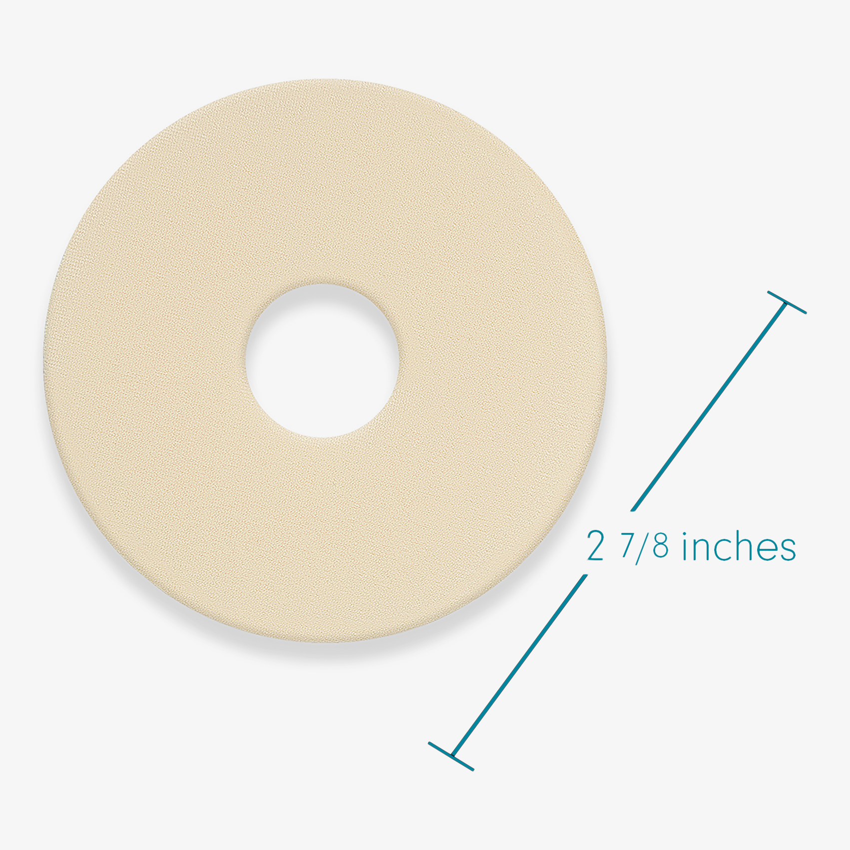 Advanced Medical-Grade Silicone Sheet Areola Circles for breast scars showing dimension | beige