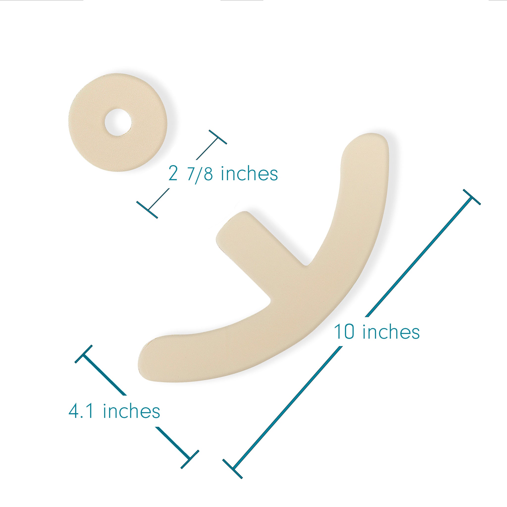 Advanced Medical-Grade Silicone Breast Kit showing dimension of product | beige