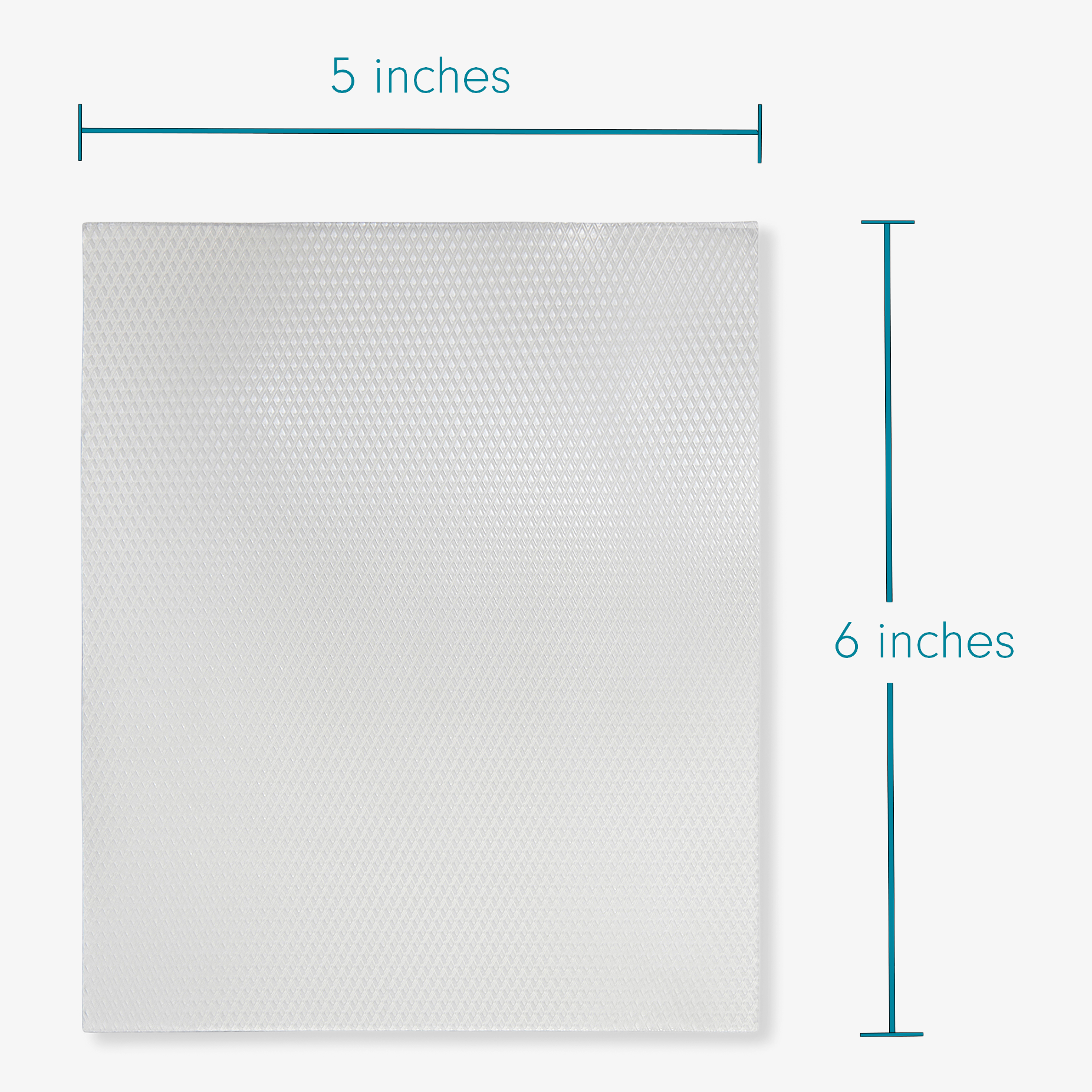 Advanced Medical-Grade Silicone Sheet 5" x 6" showing dimension of product | clear