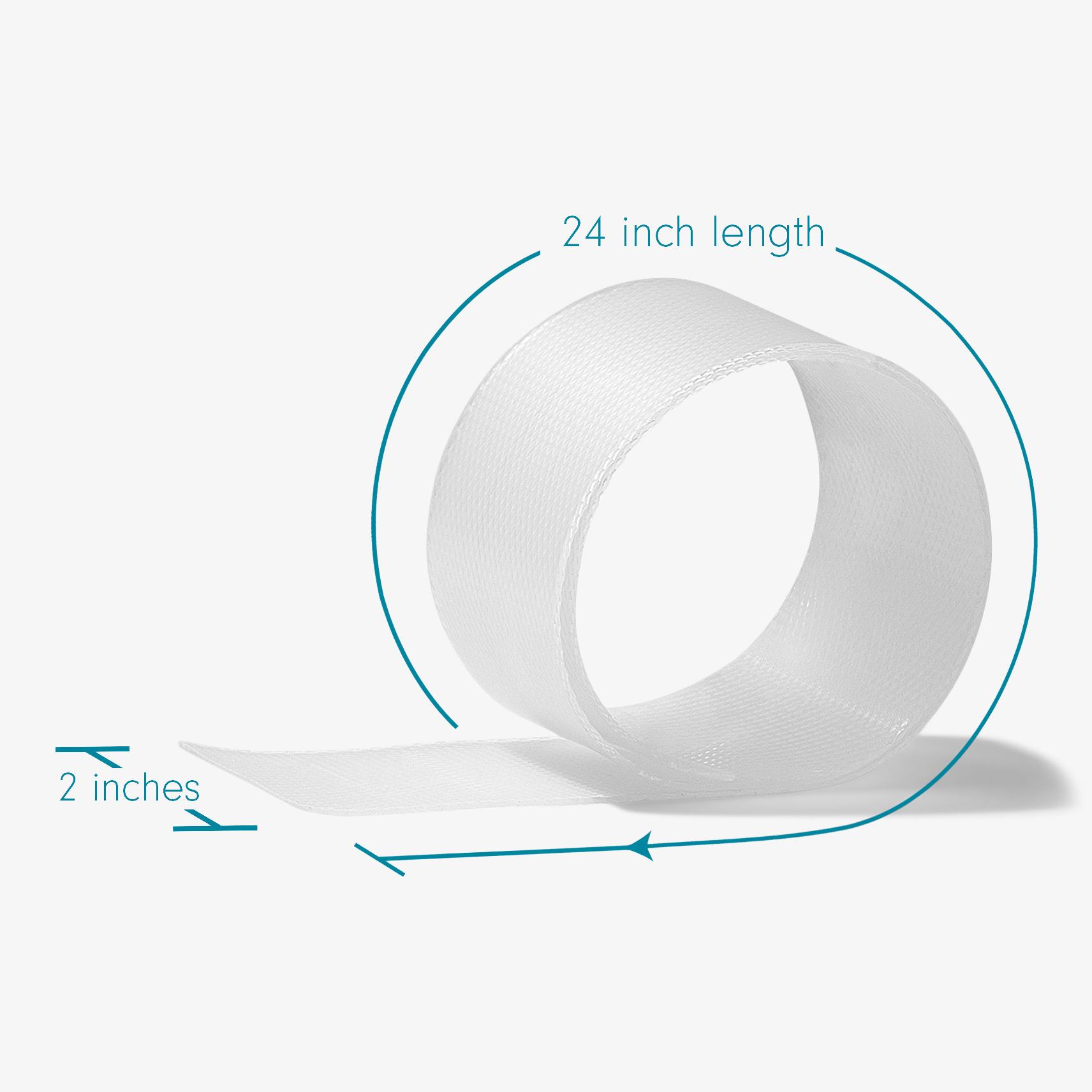 Advanced Medical-Grade Silicone 2" x 24" Roll 1 count showing dimension of product | clear