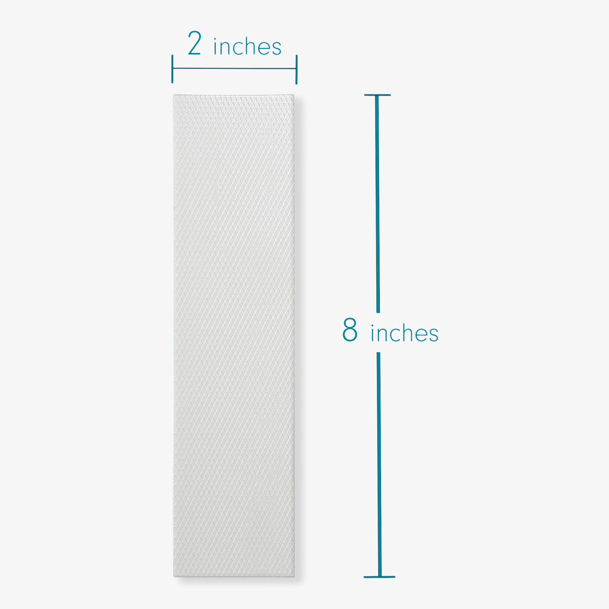 Advanced Medical-Grade 2" X 8" Strip showing dimension | clear