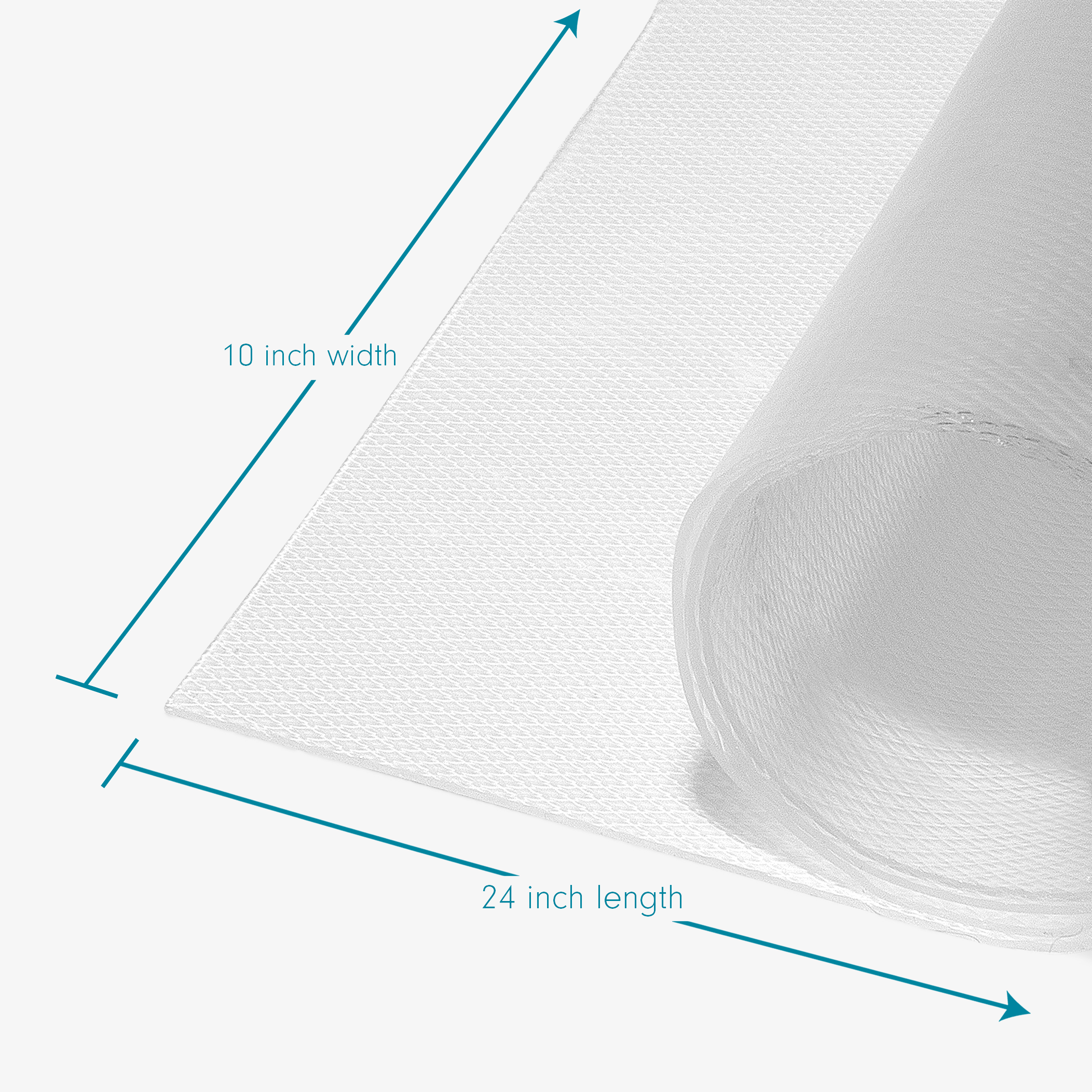 Advanced Medical-Grade Extra-Large 10" X 24" Silicone Sheet showing dimension of product | clear