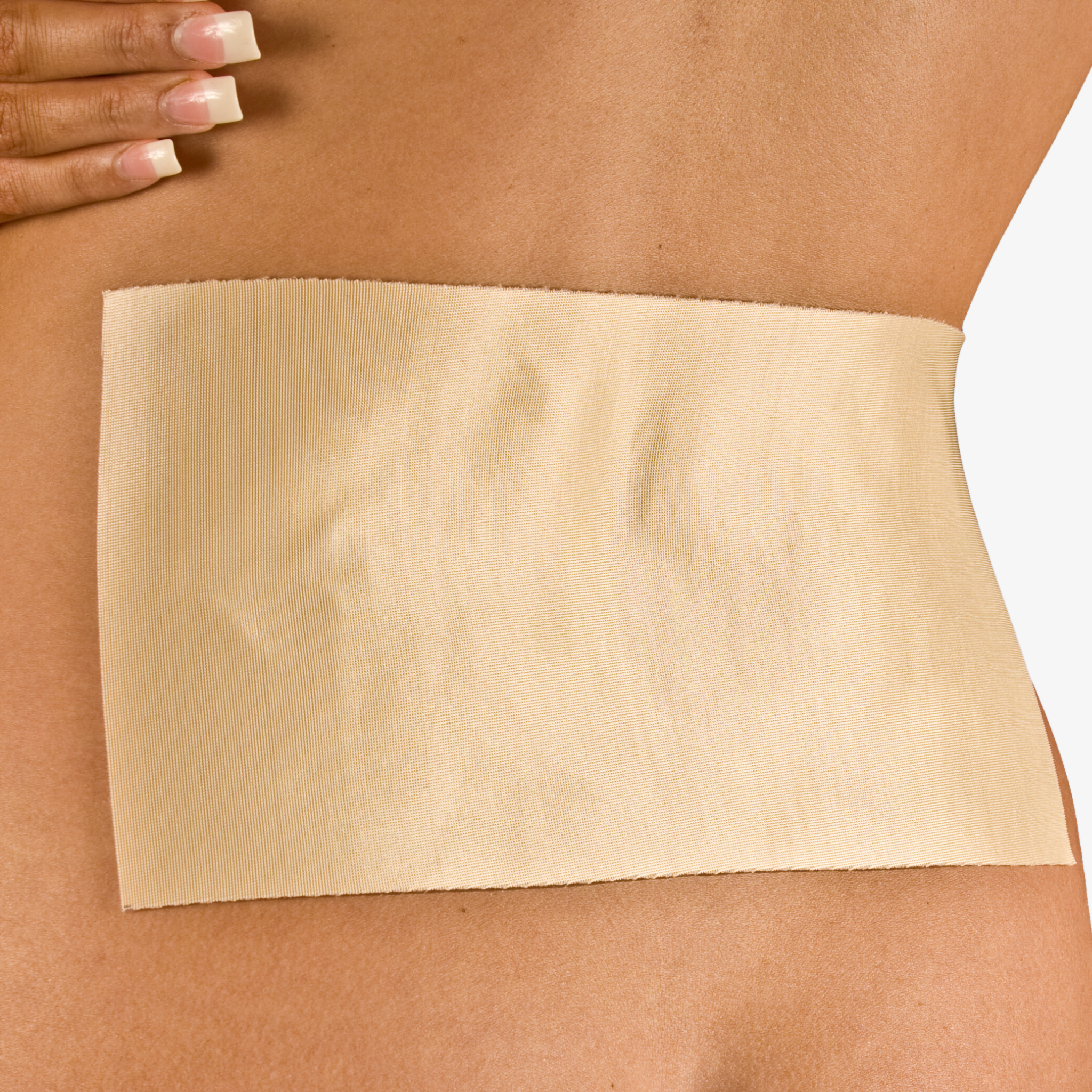 Advanced Medical-Grade Extra-Large 10" X 24" Silicone Sheet on caucasian women's back| beige