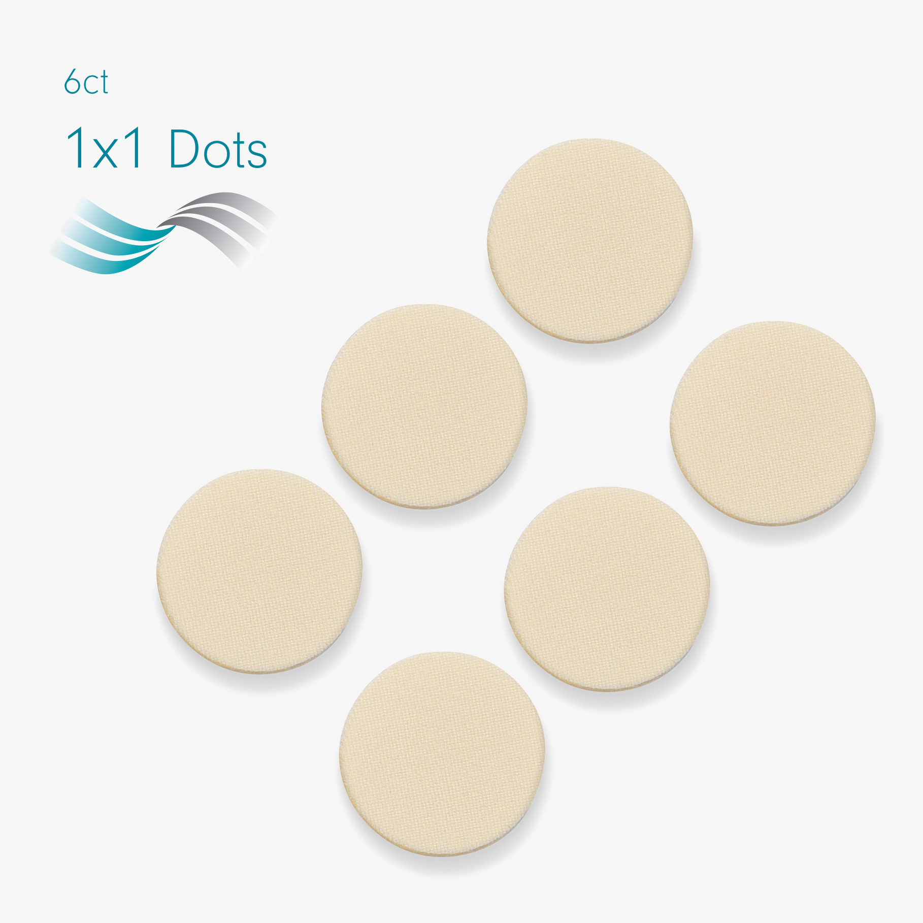 Advanced Medical-Grade Silicone Gel Dots showing 6 count  | beige