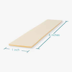 Advanced Medical-Grade Silicone Sheet Areola 1" x 6" strips showing dimension | beige