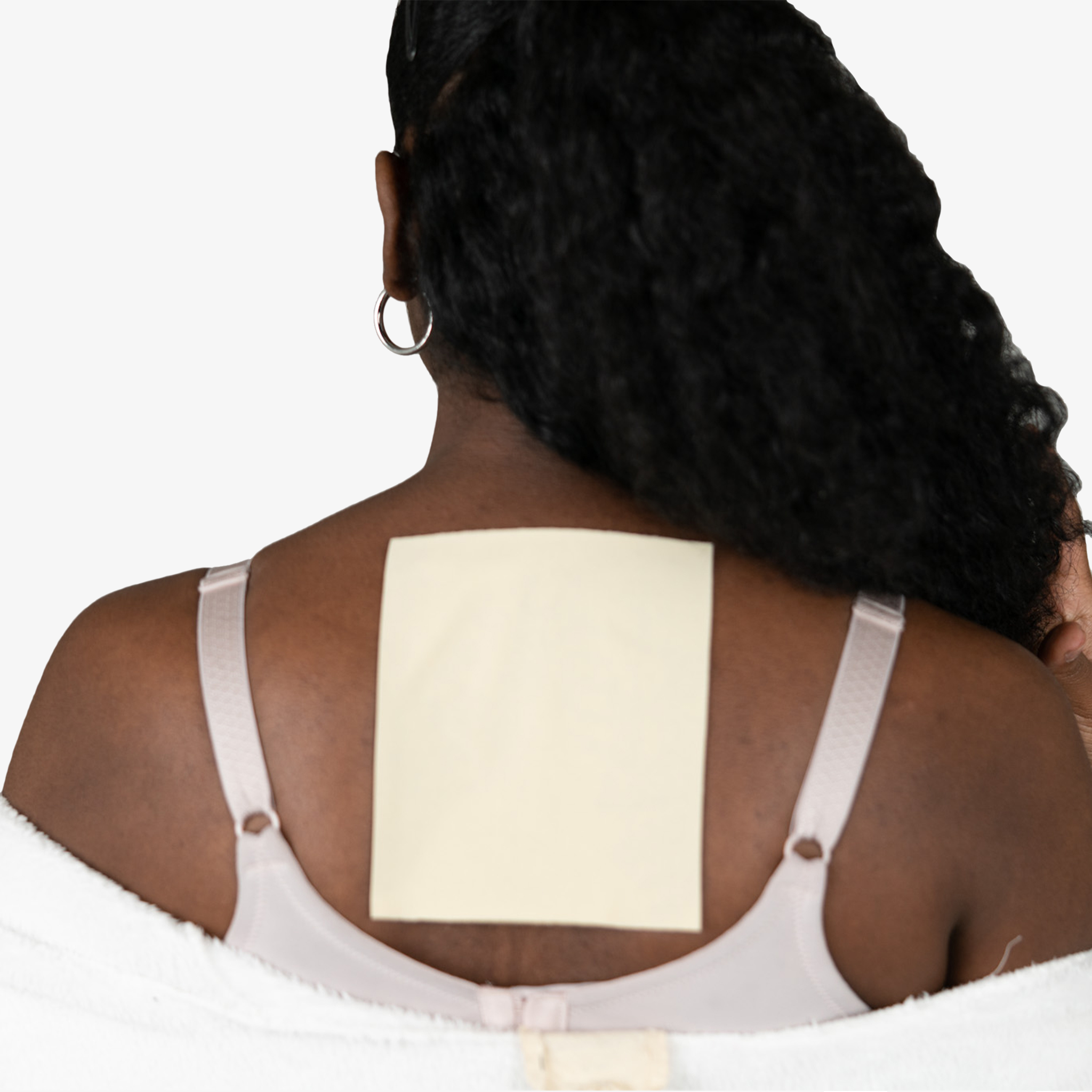 Advanced Medical-Grade Silicone Sheet 5" x 6" on black woman's back | beige
