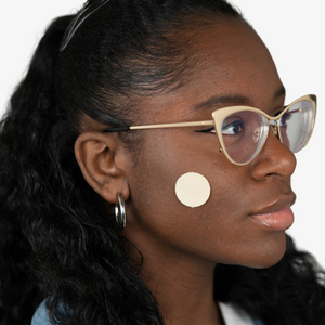 Advanced Medical-Grade Silicone Gel Dots on black women's face | beige